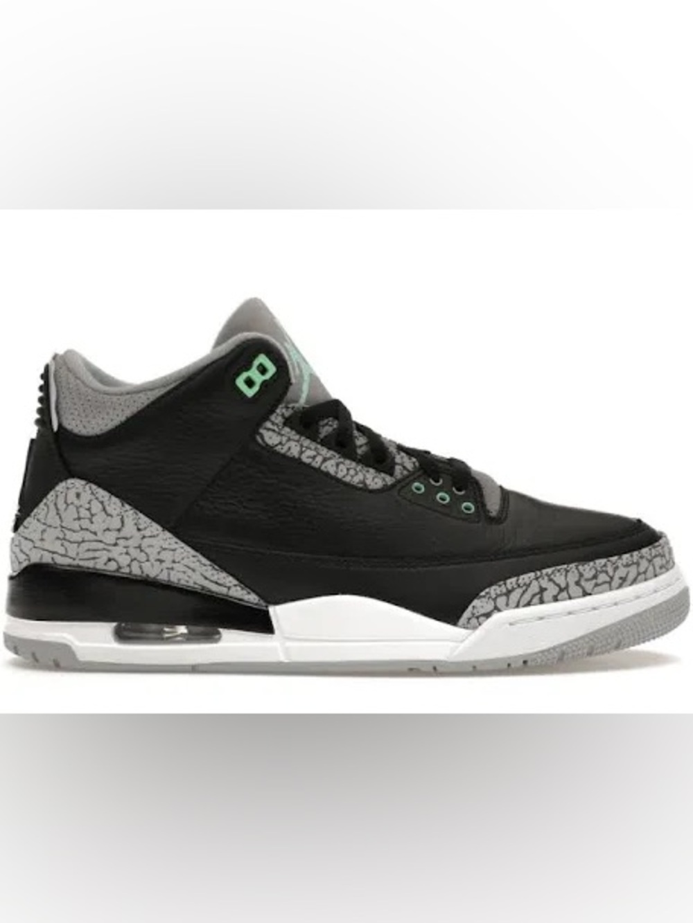 Air Jordan 3 Green Glow Black, Grey & Mint Green Retro Sneaker size 11 M